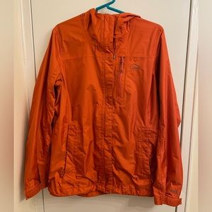 LL Bean Women’s Trail Model Rain Jacket, Orange, size medium